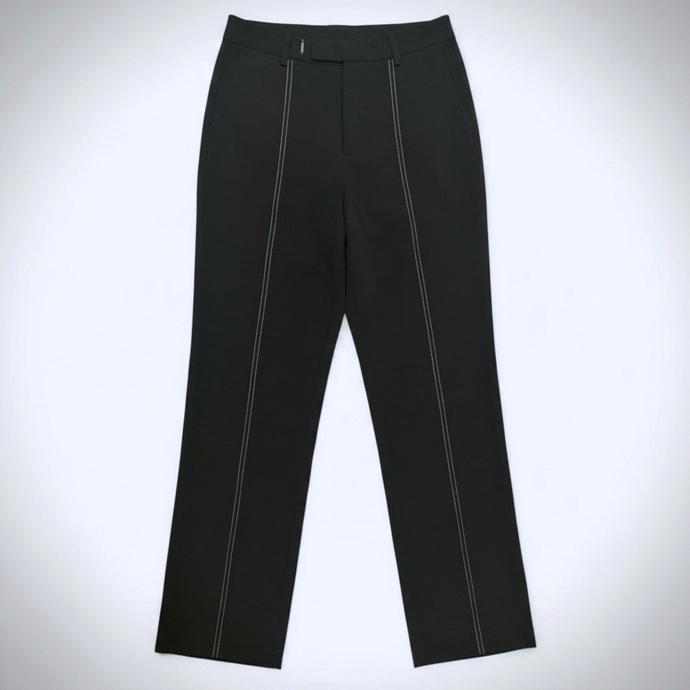 NWT Princess Polly Pants Women's Size 2 Black High Rise Trousers Straight Leg